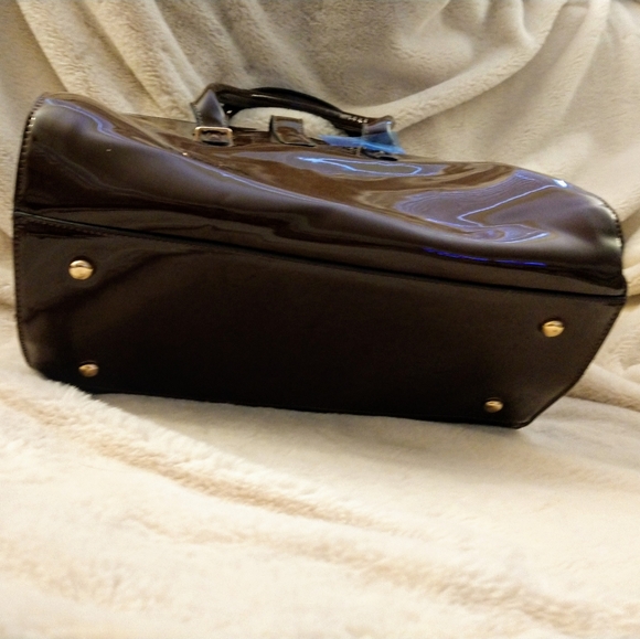 Brown Mia K. MKF Patent Satchel - Picture 2 of 6